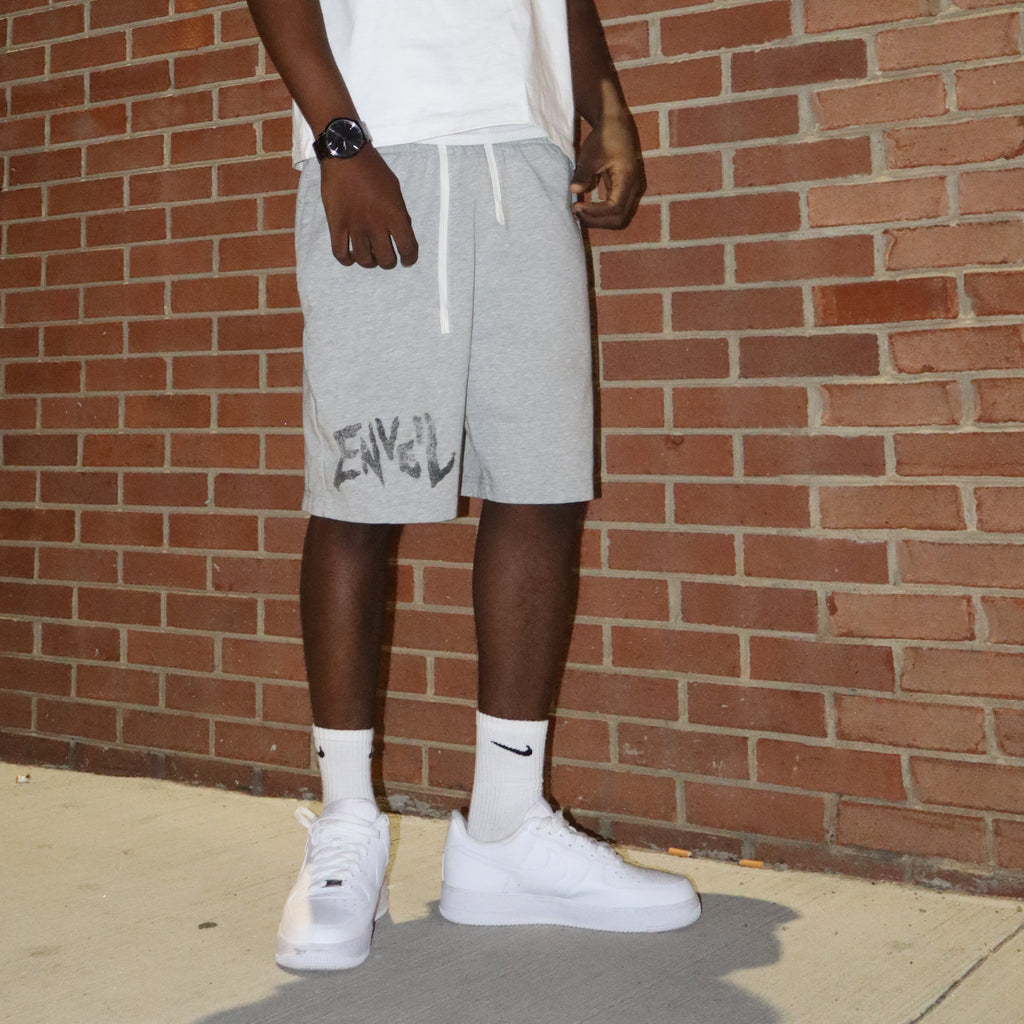 Heather Grey 'Distressed Enveil' Sweatshorts