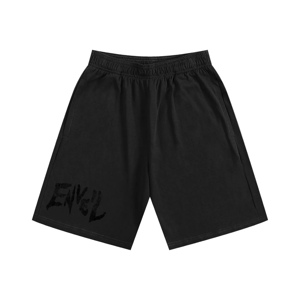 Triple Black 'Distressed Enveil' Sweatshorts