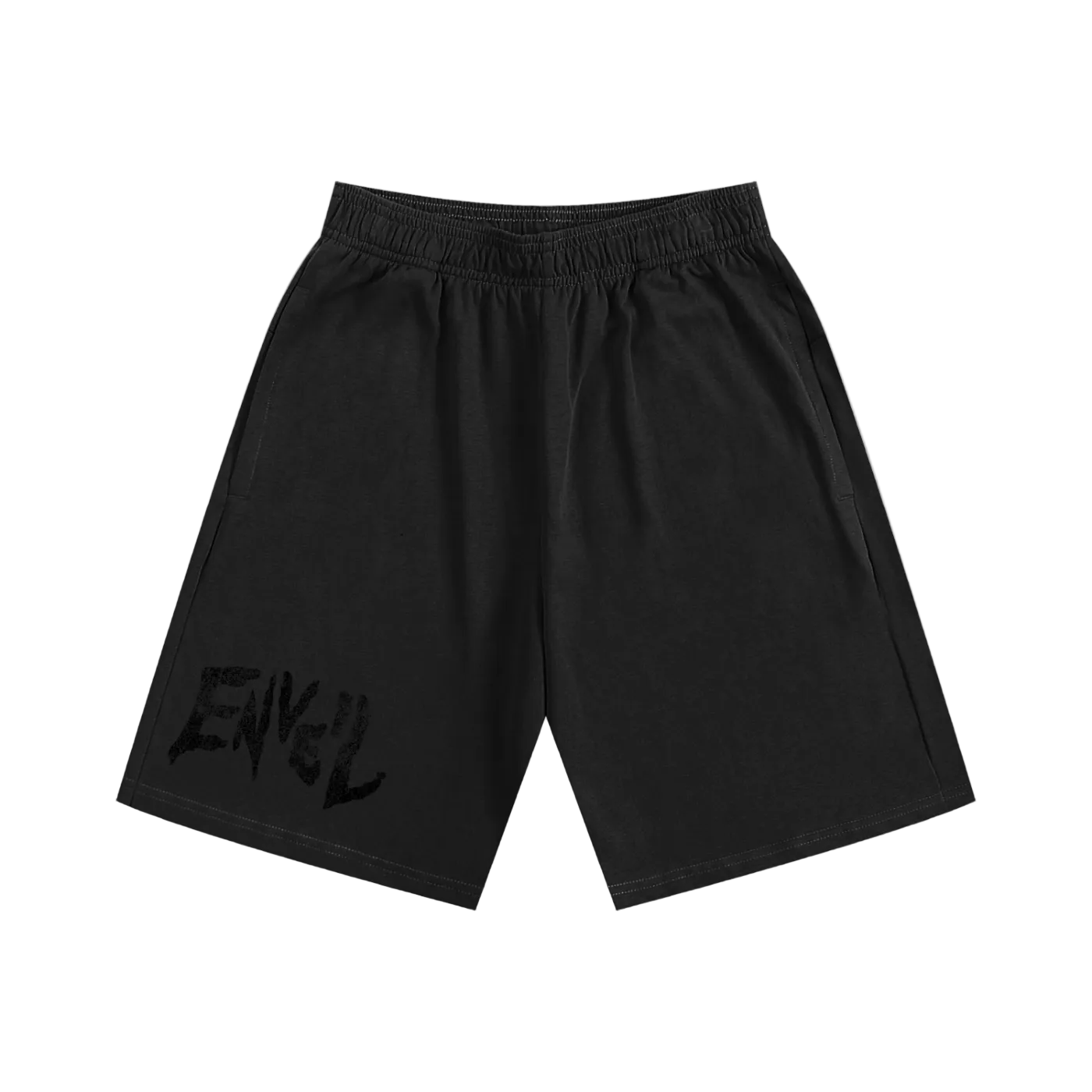 Triple Black 'Distressed Enveil' Sweatshorts
