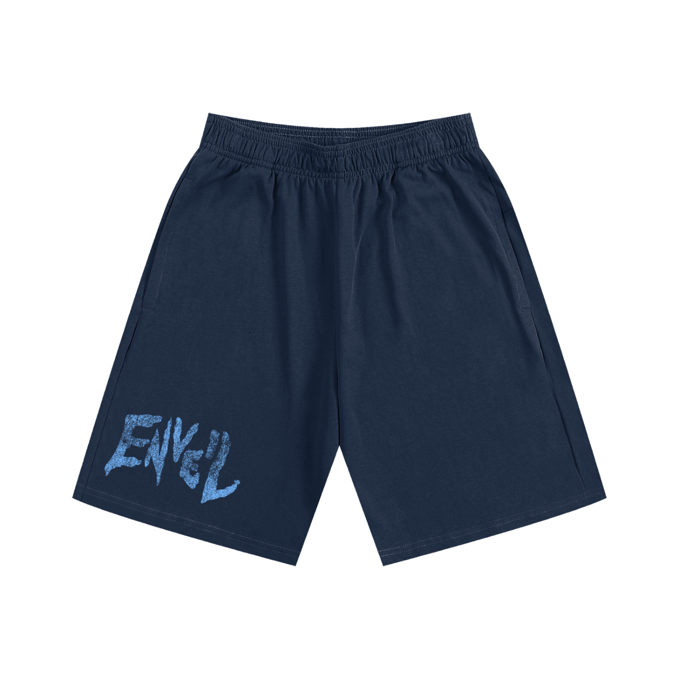 Navy Blue 'Distressed Enveil' Sweatshorts