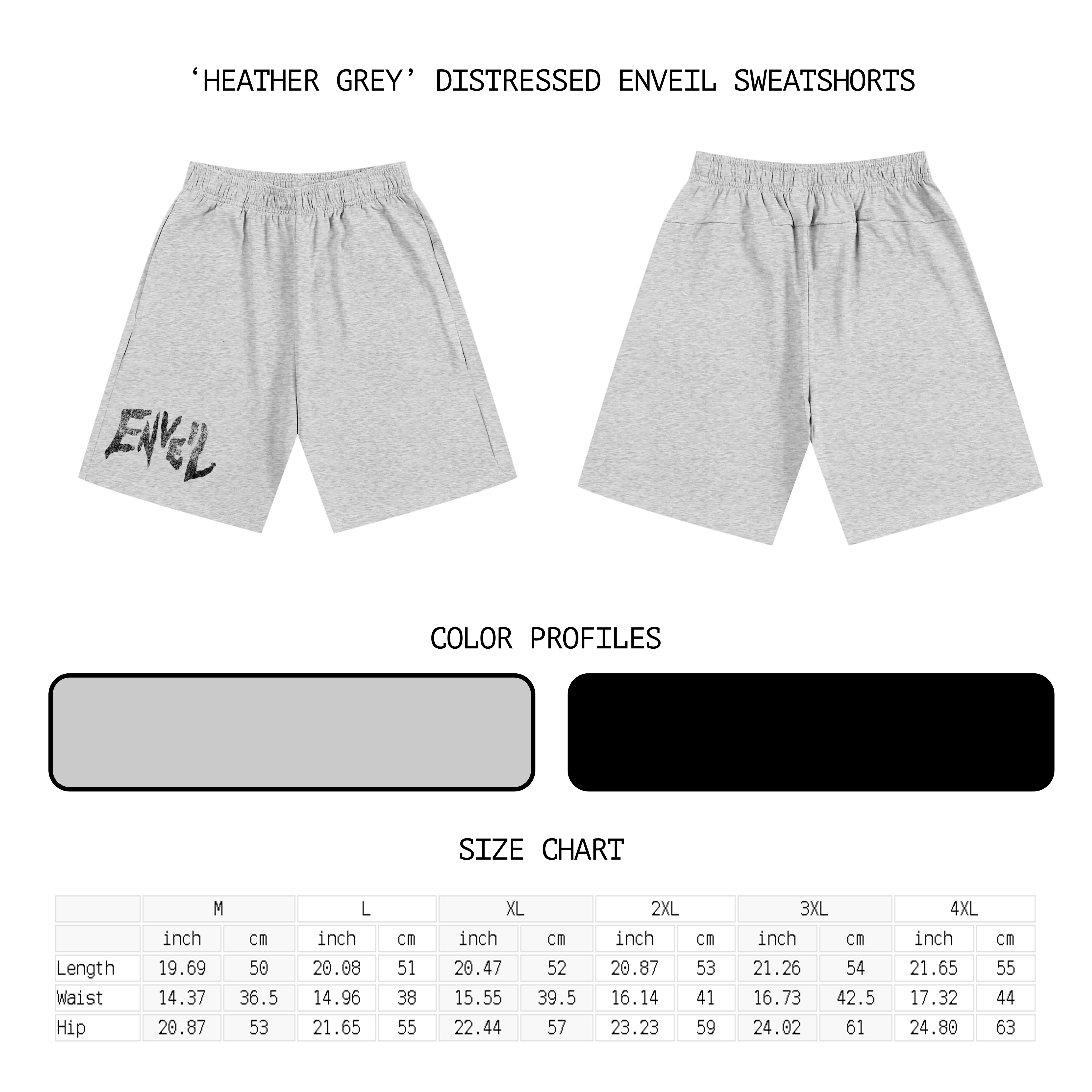 Heather Grey 'Distressed Enveil' Sweatshorts